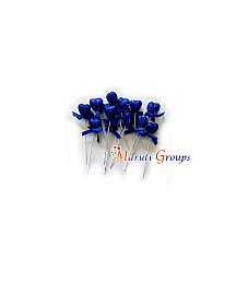 Glitter Faux Heart Ball Cake Topper Set For Cake Decorating - Dark Blue - 12pc