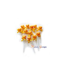 Glitter Faux Heart Ball Cake Topper Set For Cake Decorating - Orange - 12pc