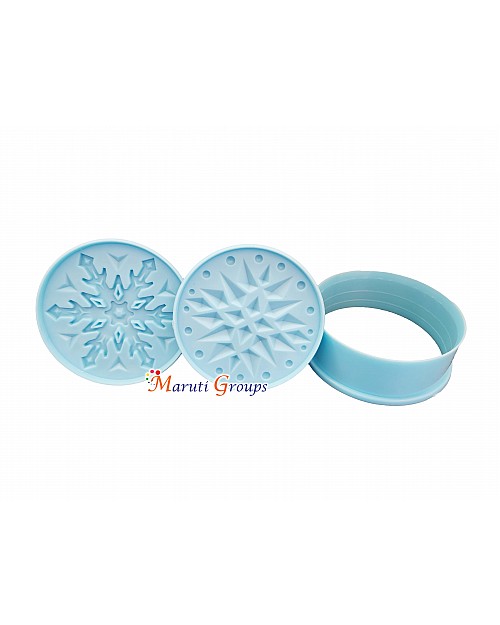 Diamond Shaped & Snowflake Biscuit Stamp Cookie Cutter & Embosser - Design 9 | 7.5cm Stamp