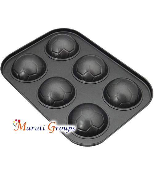 Soccer Ball / Snowball Baking Tray – 6 Hole Pan (Tray Size 18.4cm x 26.4cm | Cavity Size 6.5cm)