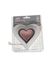 3pc Heart Cookie Cutter Set – Plastic (S, M, L Sizes)
