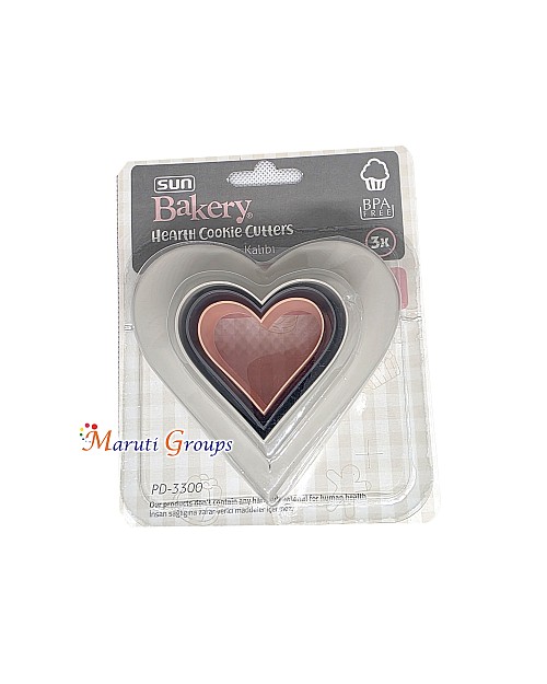 3pc Heart Cookie Cutter Set – Plastic (S, M, L Sizes)