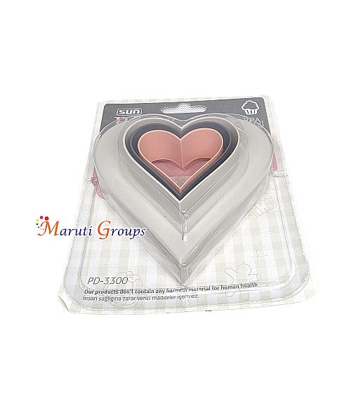 3pc Heart Cookie Cutter Set – Plastic (S, M, L Sizes)