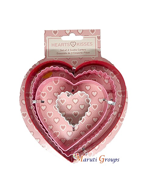 3pc Heart Cookie Cutter Set – plastic (S 10cm x 10cm, M 8.5cm x 8.5cm, L 7.3cm  x 7.3cm)