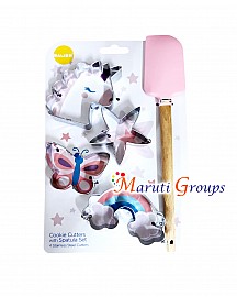 5pc Unicorn Butterfly Star Rainbow Spatula  Cookie Cutter Set / Steel Cutter