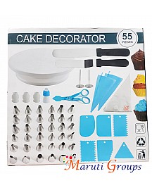 55pc Cake Decorator Set - Baking Tools for Cake Decorating  ( Turntable   - Piping Bag  - Nozzle  - Cake Scraper)