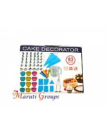 63pc Cake Decorator Set - Baking Tools for Cake Decorating (Piping Bag, Nozzle, Cake Scraper, Measuring Spoon, and Measuring Cup)