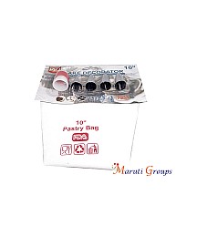 6pc Cotton Piping Bag Set – 10" (4 Nozzles , Coupler, Cotton Bag)