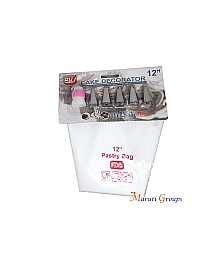 6pc Cotton Piping Bag Set – 12" (4 Nozzles, Coupler, Cotton Bag)