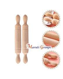 2pc Wooden Mini Rolling Pin – Small Dough Roller (14cm x 2cm)