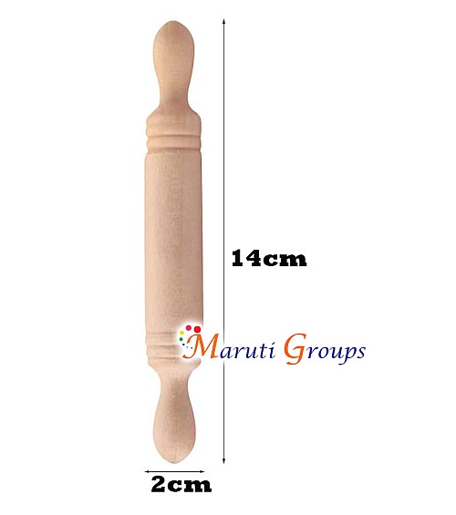 2pc Wooden Mini Rolling Pin – Small Dough Roller (14cm x 2cm)