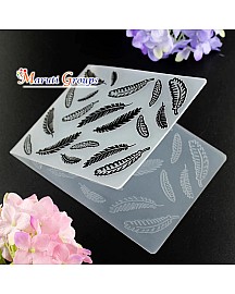 Feather Design Plastic Embossing Folder Stencils