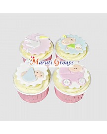Adorable Baby Icing Cutter - Fondant Stork Pushchair Baby Shower Cutting Tool
