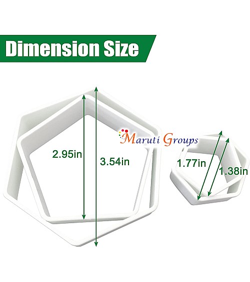 4Pcs Soccer Cookie Cutter Set - Plastic Hexagon Football Biscuit Shapes