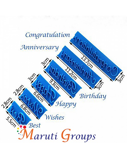 6pcs Biscuit Decoration Letters Cookie Cutter Set - Happy Birthday, Best Wishes, Anniversary
