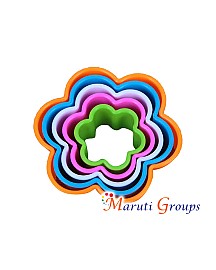 5pc Plastic Flower Cookie Cutter Set - Multi-Color