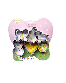 Easter Stainless Steel Cookie Cutter Set – Rabbit, Chick, Butterfly, Sheep & Egg (2.5cm Height)