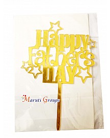 Happy Fathers Day Cake Topper for cake decorating -  Gold