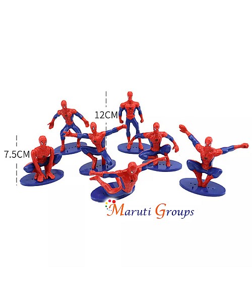 7pc Spiderman 3D Cake Topper Set – Superhero Birthday Party Decoration