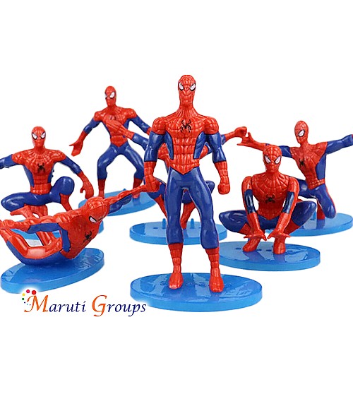 7pc Spiderman 3D Cake Topper Set – Superhero Birthday Party Decoration