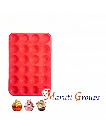 1pc 24 Cups Nonstick Silicone Muffin / Cupcake Pan Random Color Silicone Baking Mold for Pastry Cupcake Cake Tart Bread Brownie