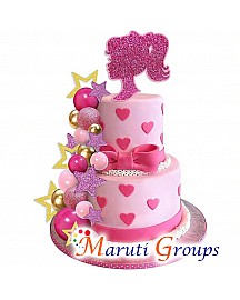 21pcs Barbie Cake Topper - Pink Girl Cake Topper Decoration - Paper / Board