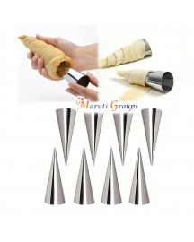 8pc Cannoli Nozzle / Cannoli Tubes Cannoli Moulds Stainless Tube Cream Horn Cones Cone Shaped Mold for Dessert Bread Baking Cannoli Forms Croissant Cannoli