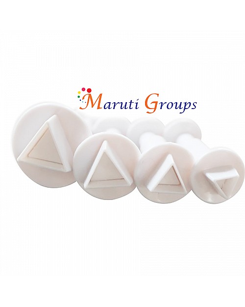 4pc Mini Triangle Plunger Cookie cutter