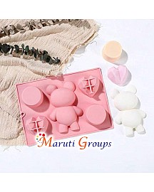 1pc Silicone Cake Mold – Heart Shaped Teddy Bears Round Cylinder Mousse Mold