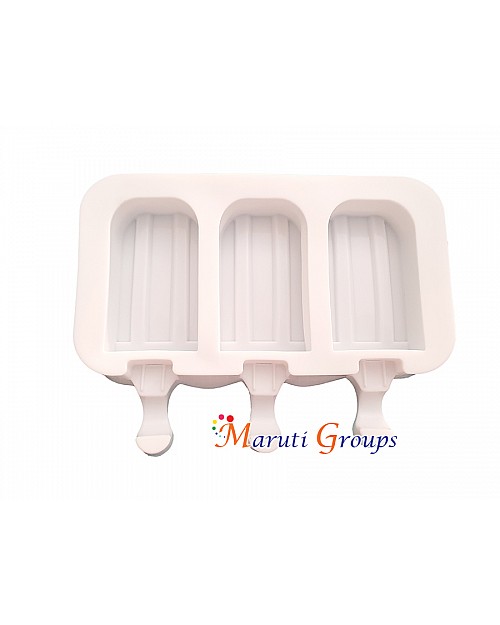 3 Cavity Ice-Cream Mould with Sticks / Popsicle - Old Fashion Style