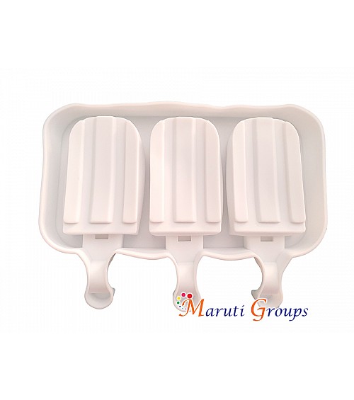 3 Cavity Ice-Cream Mould with Sticks / Popsicle - Old Fashion Style