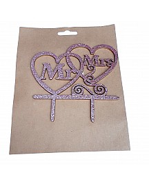 Mr & Mrs Cake Topper for cake decorating  - Pink