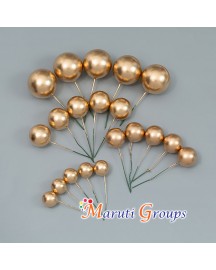 Faux Balls Cake Topper Set For Cake Decorating - Gold - 20pc