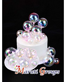 Faux Balls Cake Topper Set For Cake Decorating - Clear - 6pc