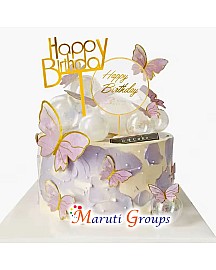 10pcs Purple Gold Rim Butterfly Cake Topper for Cakes and Cupcakes