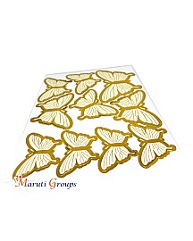 10pcs Yellow / Cream Gold Rim Butterfly Cake Topper for Cakes and Cupcakes