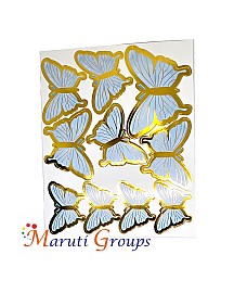 10pcs Sky Blue Butterfly Paper Cake Topper for Cake and Cupcake