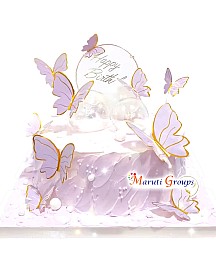 11pcs Purple Gold Rim Butterfly Paper Cake Topper for Cake and Cupcake