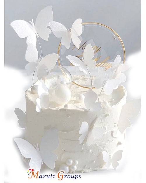10pcs White Butterfly Cake Topper for Cakes and Cupcakes – Subtle Shine