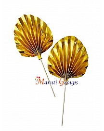 2pc Foil Palm Spear Leaf Cake Topper - Gold