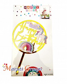 Happy Birthday Unicorn Cake Topper  For Cake Decorating