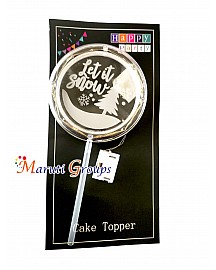 LED Christmas Let it Snow Cake Topper