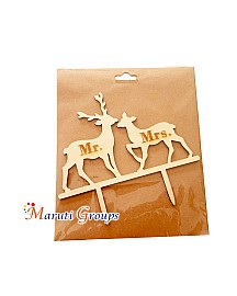 Mr and Mrs Deer Cake Topper for cake decorating 
