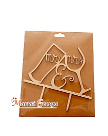 Mr and Mrs Wine Glasses Cake Topper for cake decorating 