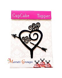 Heart Bride and Groom Cake Topper for cake decorating 