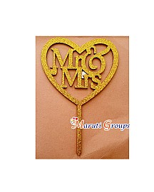 Mr and Mrs Cake Topper for cake decorating - Gold