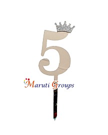 Numbers 5 Cake Topper for cake decorating -Silver Color
