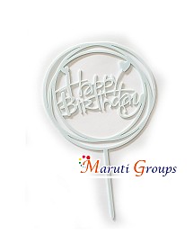 Happy Birthday Cake Topper for cake decorating - Blue 