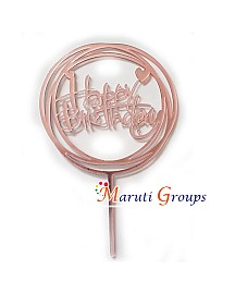 Happy Birthday Cake Topper for cake decorating - Pink Shiny