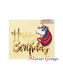 Happy Birthday Unicorn Cake Topper for cake decorating 